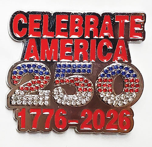 Celebrate America 250 1776-2026 Jeweled Magnet