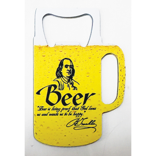 Benjamin Franklin Beer Quote Magnet and Bottle Opener
